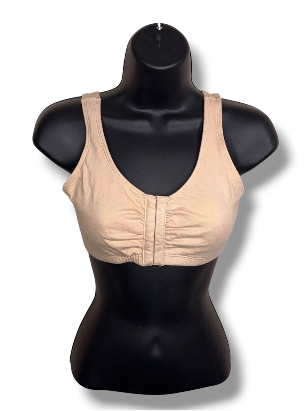 Size 36 Fruit Of The Loom Beige Front Closure Bra Cotton Blend Stretch Comfort